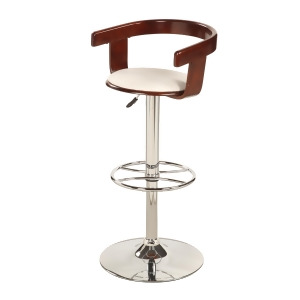 Chintaly 1331 Bentwood Pneumatic Swivel Stool In White - All