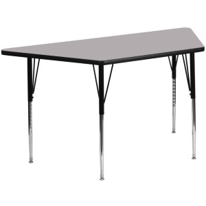 Flash Furniture 30 x 60 Trapezoid Activity Table w/ Grey Thermal Fused Laminate - All