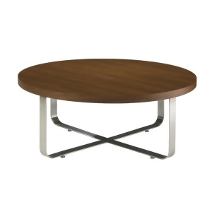 Allan Copley Designs Artesia Round Cocktail Table w/ Mocca on Oak Top on Satin N - All