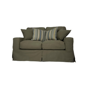 Sunset Trading Americana Loveseat With Slipcover in Forest Green - All