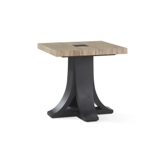 Allan Copley Designs Bonita Square End Table w/ Zebrawood Top Mocha on Oak Bas - All