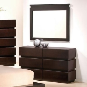 J M Furniture Knotch Dresser w/ Mirror in Expresso - All