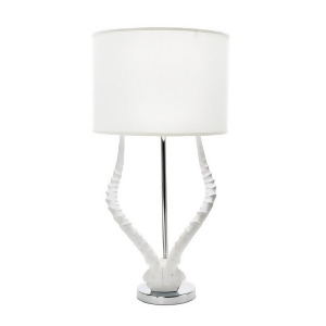 White Faux Horn Lamp With White Shade - All