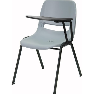 Flash Furniture Gray Ergonomic Shell Chair w/ Left Handed Flip-Up Tablet Arm R - All