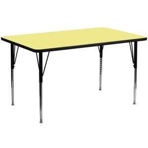 Flash Furniture 30 x 72 Rectangular Activity Table w/ Yellow Thermal Fused Lamin - All