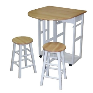 Yu Shan Breakfast Cart with Drop-leaf Table In White - All