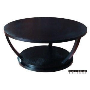 Allan Copley Concept Round Cocktail Table In Black on Oak - All