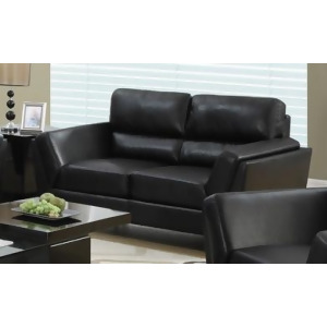 Monarch Specialties Black Bonded Leather Match Love Seat I 8202Bk - All