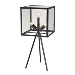 Dimond Lighting 28 Workshop Glass Cube Table Lamp In Aged Bronze - All