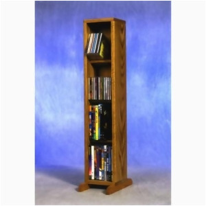Wood Shed Solid Oak 4 Row Dowel Dvd Cabinet Tower - All