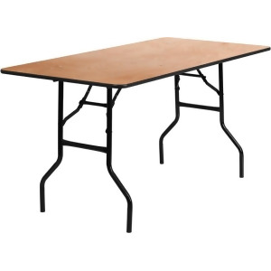 Flash Furniture 30 Inch x 60 Inch Rectangular Wood Folding Banquet Table w/ Clea - All