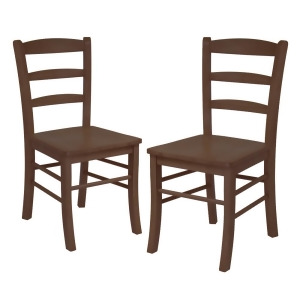 Winsome Wood Set of 2 Ladder Back Chair in Antique Walnut - All