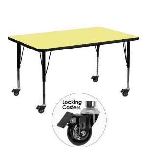Flash Furniture Mobile 30 X 48 Rectangular Activity Table With Yellow Thermal - All