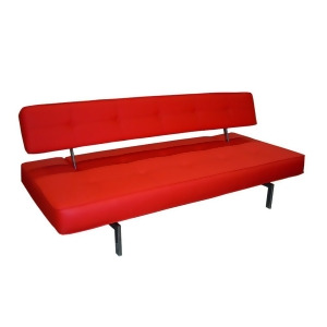 J M Furniture Premium Sofa Bed K18 in Red Leather - All