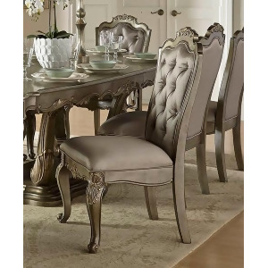 Homelegance Florentina Side Chair In Taupe Faux Silk Rich Silver With Gold Under - All