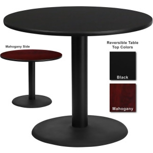 Flash Furniture 36 Inch Round Dining Table w/ Black or Mahogany Reversible Lamin - All