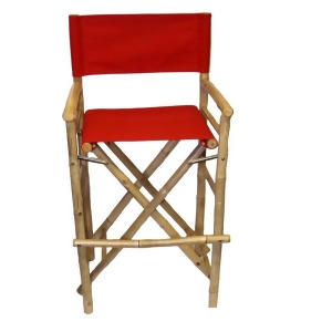 Bamboo54 High Bamboo Director Chair Pair In Red - All