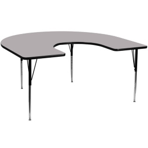 Flash Furniture 60 x 66 Horseshoe Activity Table w/ Grey Thermal Fused Laminate - All