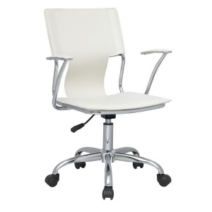 Chintaly Swivel Arm Chair With Pneumatic Gas Lift In White - All