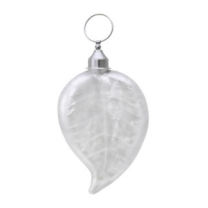 White Satin Leaf Ornament - All