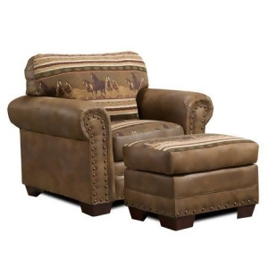American Furniture Wild Horses Chair And Ottoman Set - All