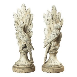 Sterling Industries 93-9176 Pair Of Distressed White Parrots Book End - All