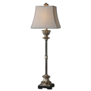 Uttermost La Morra Table Lamp w/ Rectangle Bell Shade in Oatmeal Linen - All