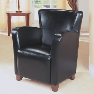 Monarch Specialties 8067 Club Chair in Black Leather - All