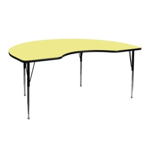 Flash Furniture 48 x 72 Kidney Shaped Activity Table w/ Yellow Thermal Fused Lam - All