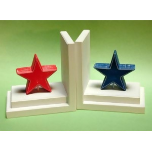 One World Distressed Red And Blue Star Bookends - All