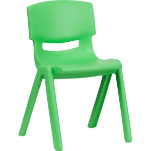 Flash Furniture Green Plastic Stackable School Chair w/ 13.25 Inch Seat Height - All