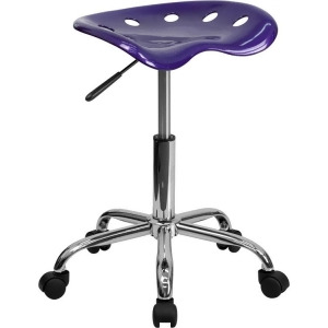 Flash Furniture Vibrant Violet Tractor Seat Chrome Stool Lf-214a-violet-gg - All