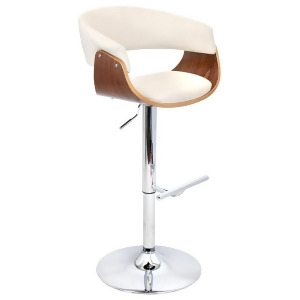 Lumisource Vintage Mod Barstool In Walnut And Cream - All