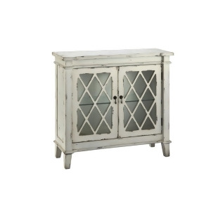 Stein World Goshen 2-Glass Door Cabinet Antique White - All