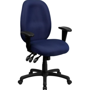 Flash Furniture High Back Navy Fabric Multi-Functional Ergonomic Task Chair w/ A - All