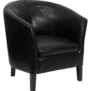 Flash Furniture Black Leather Barrel Shaped Guest Chair Go-s-11-bk-barrel-gg - All