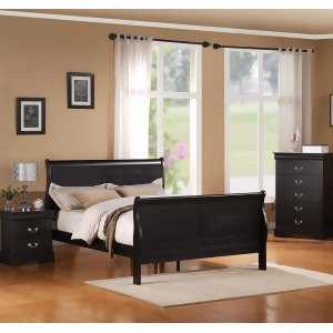 Standard Furniture Lewiston Black 3 Piece Panel Bedroom Set in Black - All