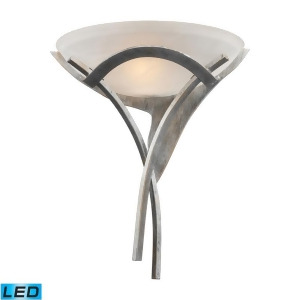 Landmark Lighting Aurora 1-Light Sconce in Tarnished Silver w/ White Faux-Alabas - All