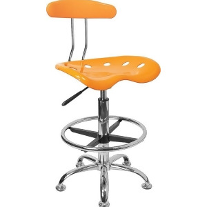 Flash Furniture Vibrant Orange-Yellow Chrome Drafting Stool w/ Tractor Seat - All