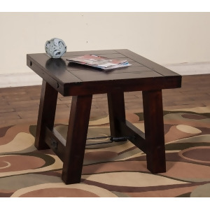 Sunny Designs Vineyard End Table In Rustic Mahogany - All