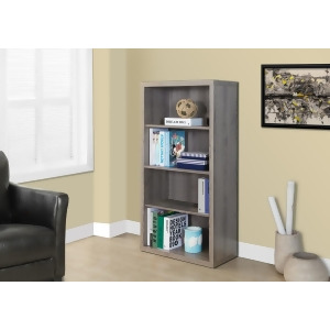 Monarch Specialties Dark Taupe Reclaimed-Look Bookcase Adjustable Shelves I 7060 - All