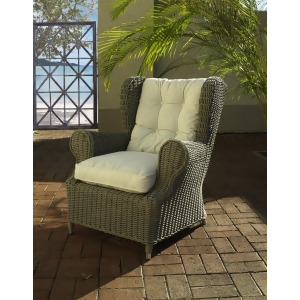 Padma's Plantation Outdoor Wing Chair Kubu With White Outdoor Cushion - All