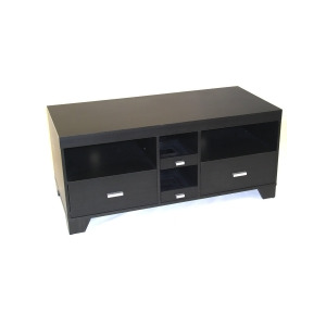 4D Concepts Large Tv Stand in Black Wood Grain - All