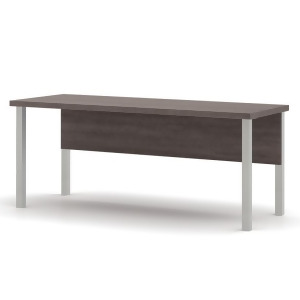 Bestar Pro-Linea Table With Metal Legs In Bark Grey - All
