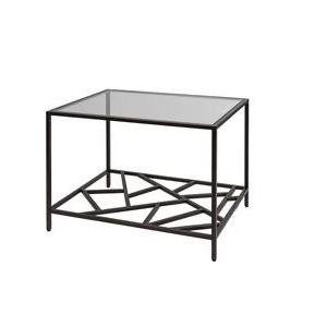 Allan Copley Designs Cracked Ice End Table in Leaded Dark Bronze - All