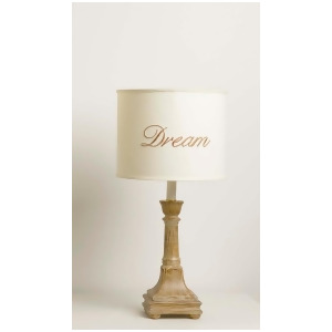 Yessica's Collection Golden Brown Tower Lamp With Dream Monogram Drum Shade - All