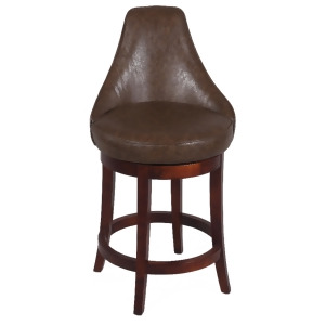 Chintaly 0290 Swivel Solid Birch Stool In Brown - All