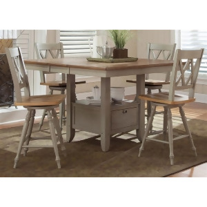 Liberty Furniture Al Fresco Opt 5 Piece Gathering Table Set in Driftwood Taupe - All