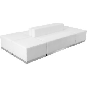 Flash Furniture Zb-803-690-set-wh-gg Hercules Alon Series White Leather Receptio - All