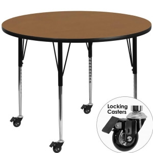 Flash Furniture Mobile 48 Round Activity Table With Oak Thermal Fused Laminate - All